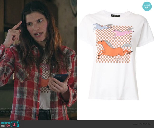 Horses print T-shirt by Monogram worn by Rio (Lake Bell) on Bless This Mess