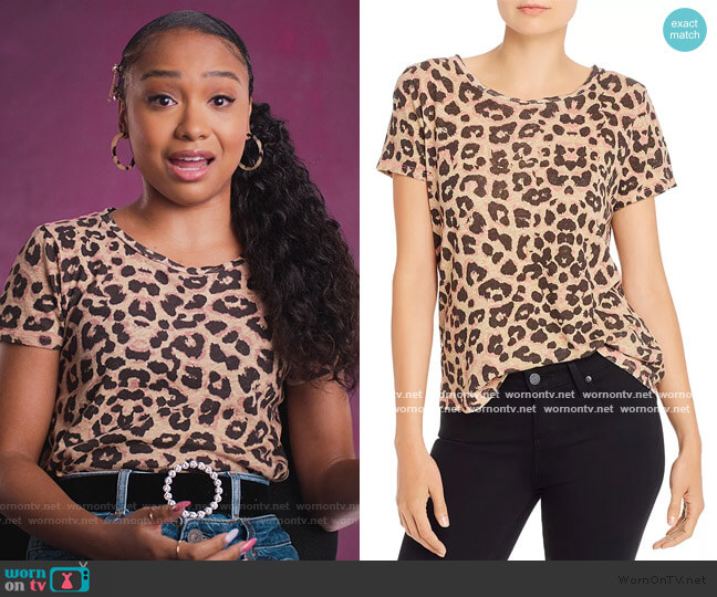 The Itty Bitty Sinful Leopard Print Tee by Mother worn by Chloe Barris (Genneya Walton) on BlackAF