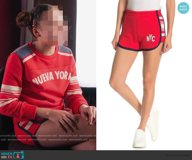 The Triple Running Mate Shorts by Mother worn by Izzy Barris (Scarlet Spencer) on BlackAF