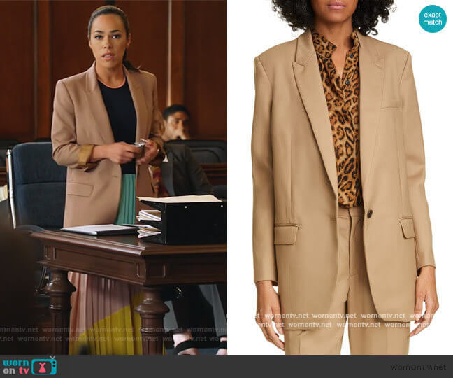 Diane Stretch Wool Blazer by Nili Lotan worn by Emily Lopez (Jessica Camacho) on All Rise