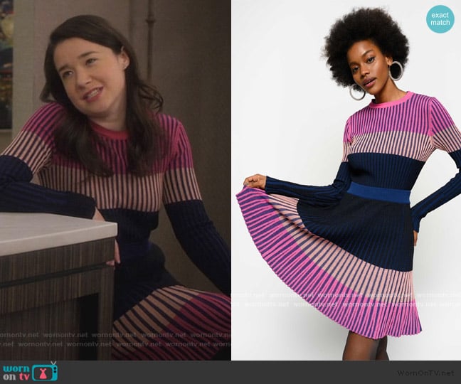 Colour Block Sweater and Skirt by Pinko worn by Marissa Gold (Sarah Steele) on The Good Fight