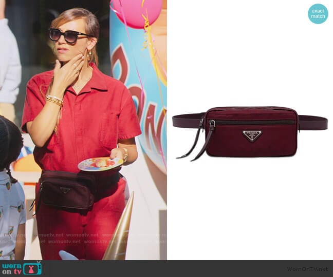 Fabric and Leather Belt Bag by Prada worn by Joya Barris (Rashida Jones) on BlackAF