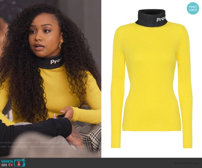 PSWL cotton turtleneck sweater by Proenza Schouler worn by Chloe Barris (Genneya Walton) on BlackAF