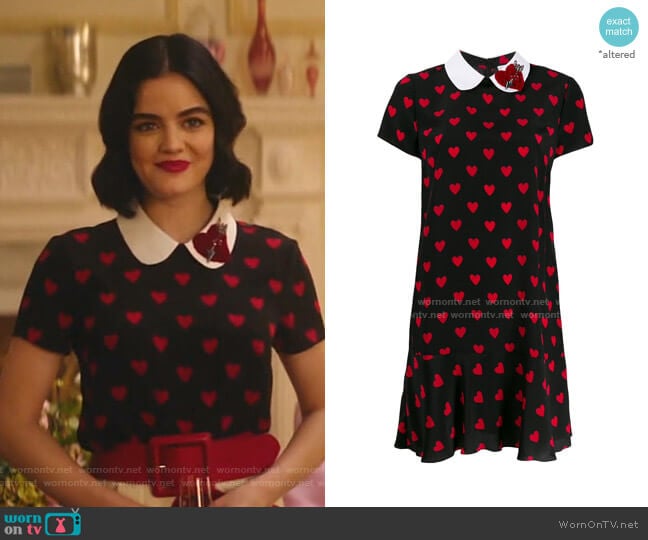 Hearts Printed Dress by RED Valentino worn by Katy Keene (Lucy Hale) on Katy Keene