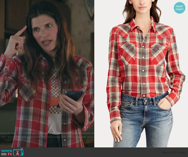 WornOnTV: Rio’s red plaid shirt and horse print tee on Bless This Mess ...