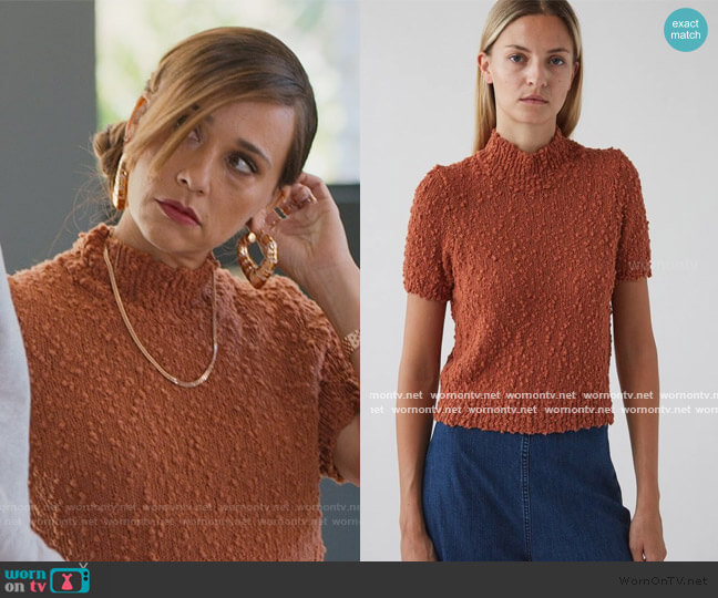 Crop Short Sleeve Sweater by Rachel Comey worn by Joya Barris (Rashida Jones) on BlackAF