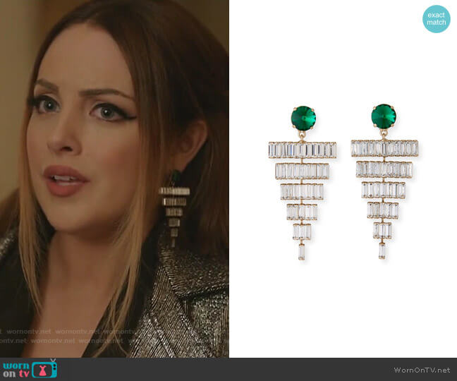 Esmeredla Drop Earrings by Rebekah Price worn by Fallon Carrington (Elizabeth Gillies) on Dynasty