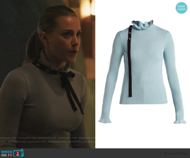 RED Valentino Grosgrain-trimmed wool sweater worn by Betty Cooper (Lili Reinhart) on Riverdale