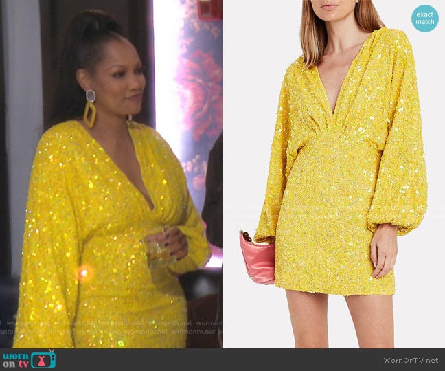 Aubrielle Dress by Retrofete worn by Garcelle Beauvais on The Real Housewives of Beverly Hills