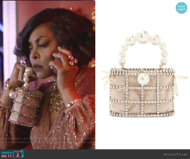 Holli Embellished Top Handle Bag by Rosantica worn by Cookie Lyon (Taraji P. Henson) on Empire