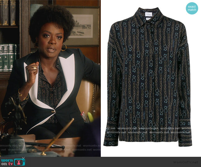 Chain Print Shirt by Salvatore Ferragamo worn by Annalise Keating (Viola Davis) on How to Get Away with Murder