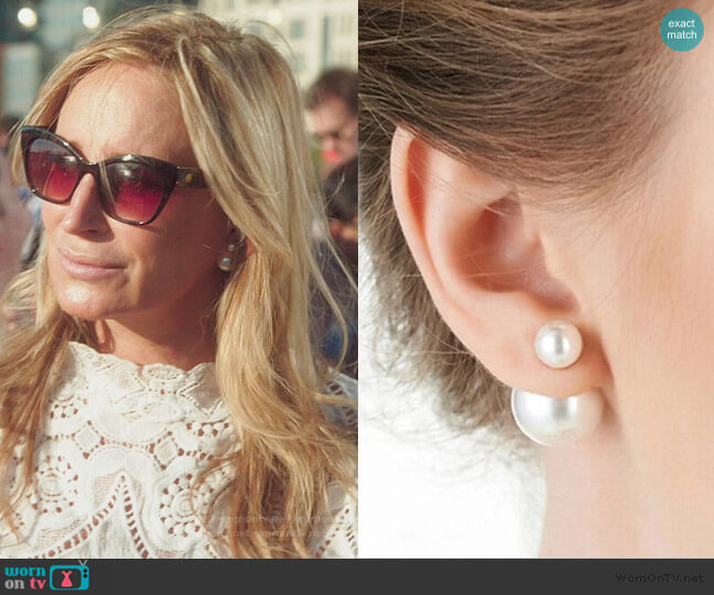 Double Pearl Stud Earrings by Sonja worn by Sonja Morgan on The Real Housewives of New York City