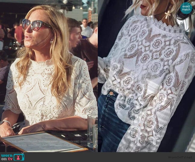 Elsy Lace Top by Sonja worn by Sonja Morgan on The Real Housewives of New York City