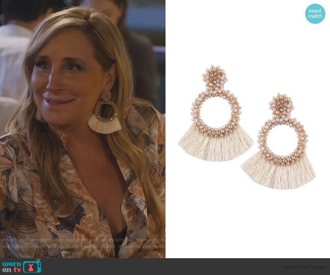 Beaded Tassel Earrings by Sonja worn by Sonja Morgan on The Real Housewives of New York City