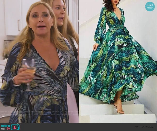 Tropical Print Vintage Maxi Dress by Sonja worn by Sonja Morgan on The Real Housewives of New York City