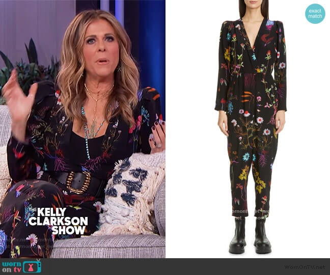 Floral Print Silk Crop Jumpsuit by Stella McCartney worn by Rita Wilson on The Kelly Clarkson Show worn by Kelly Clarkson on The Kelly Clarkson Show