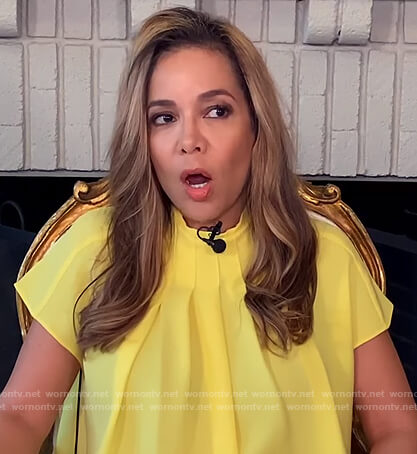 Sunny’s yellow pleated top on The View