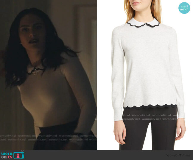 Lheo Scallop Detail Layered Sweater by Ted Baker worn by Veronica Lodge (Camila Mendes) on Riverdale