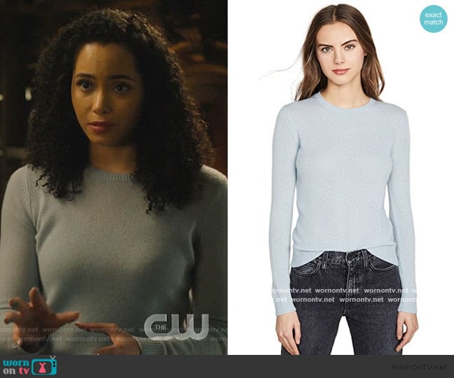 Crew Neck Cashmere Pullover by Theory worn by Macy Vaughn (Madeleine Mantock) on Charmed