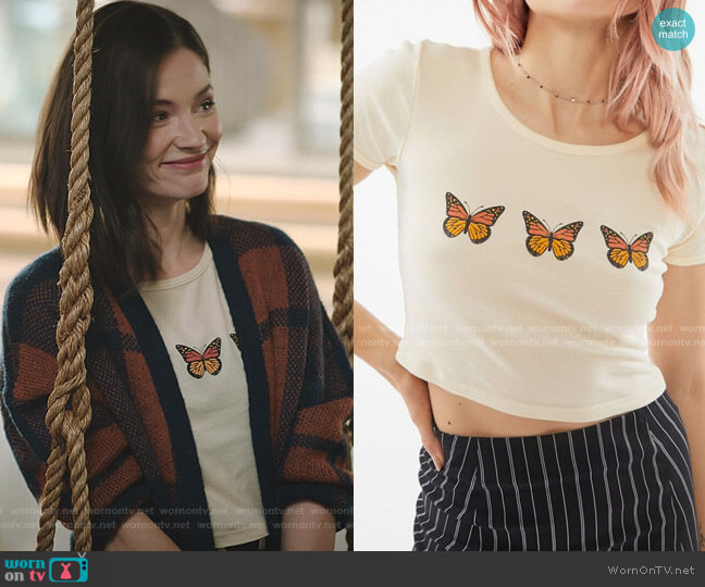 Butterfly Cropped Tee by Truly Madly Deeply at Urban Outfitters