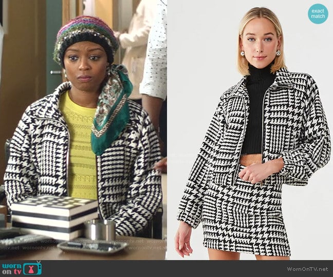 Ali’s houndstooth jacket on God Friended Me