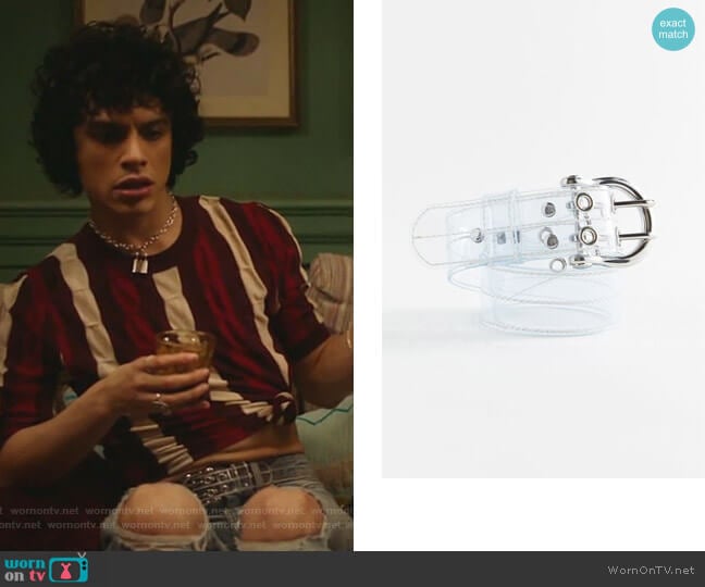 Stitched Clear Grommet Belt by Urban Outfitters worn by Jorge Lopez (Jonny Beauchamp) on Katy Keene