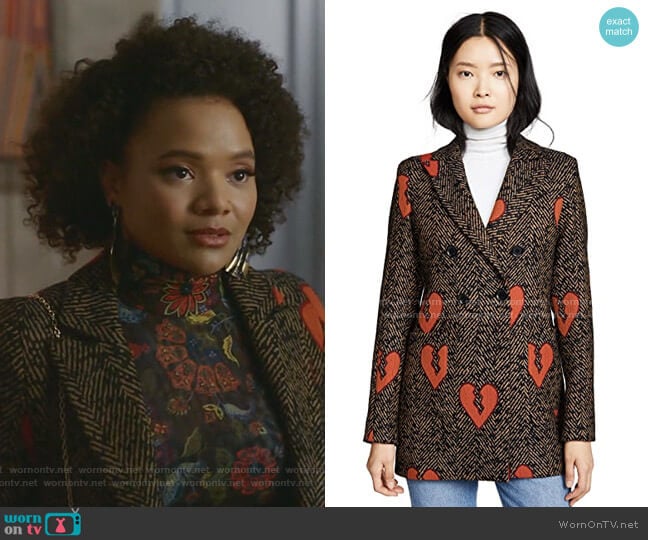 Martina Blazer by Valentina Shah worn by Vanessa (Jade Payton) on Dynasty