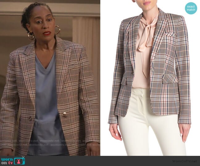 Houndstooth Jacket by Veronica Beard worn by Rainbow Johnson (Tracee Ellis Ross) on Black-ish