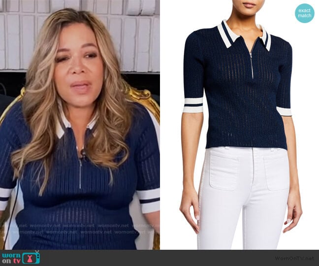 Jorja Half-Zip Polo by Veronica Beard worn by Sunny Hostin on The View