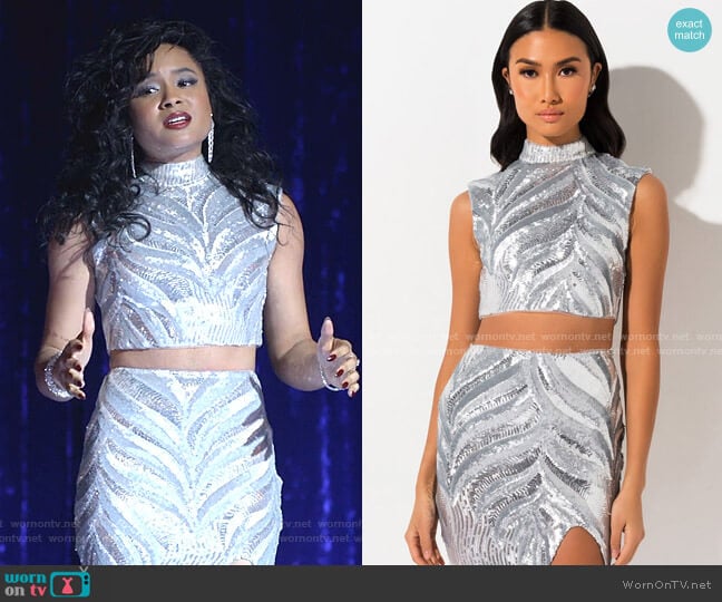 Drama Queen Sequin Crop Top by Akira Label worn by Rhyon Nicole Brown on Empire