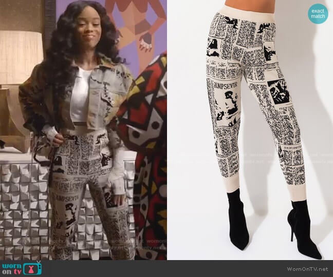 Head Lines Print Jogger Pant by Akira Label worn by Tiana Brown (Serayah McNeill) on Empire