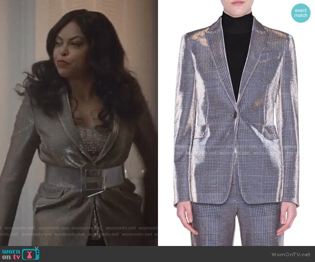 Metallic Glen Check Jacket by Akris punto worn by Cookie Lyon (Taraji P. Henson) on Empire