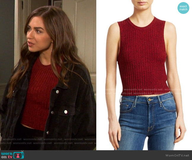 Marie Rib-Knit Tank Top by A.L.C. worn by Ciara Brady (Victoria Konefal) on Days of our Lives