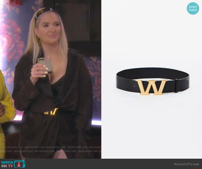 Gold Embossed Belt by Alexander Wang worn by Erika Jayne on The Real Housewives of Beverly Hills