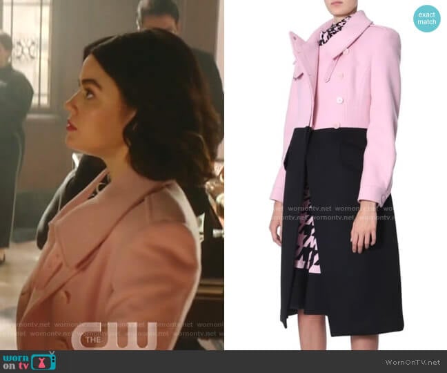 Alexander McQueen Two Tone Double Breasted Coat worn by Katy Keene (Lucy Hale) on Katy Keene