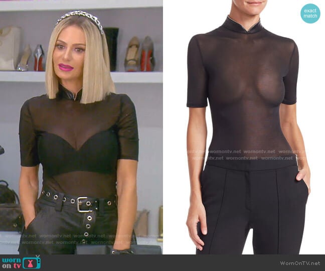 Stand-Up Collar Bodysuit by Alexander Wang worn by Dorit Kemsley on The Real Housewives of Beverly Hills