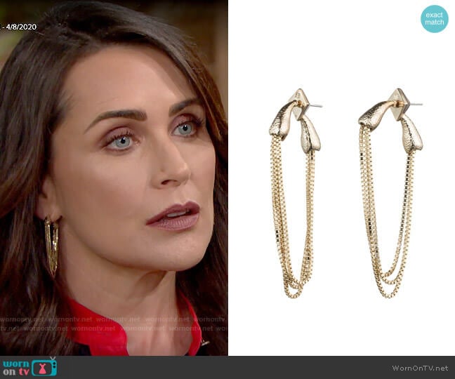 Alexis Bittar Snake Chain Earrings worn by Quinn Fuller (Rena Sofer) on The Bold and the Beautiful