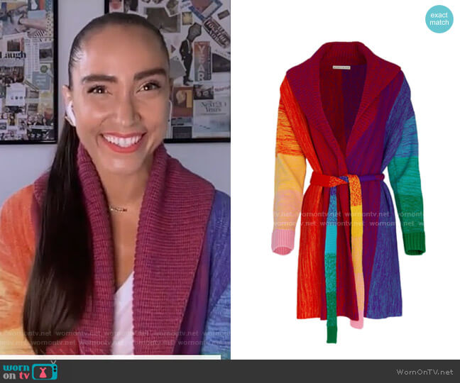 Marketta Rainbow Cardigan by Alice + Olivia worn by Robin Arzon on GMA