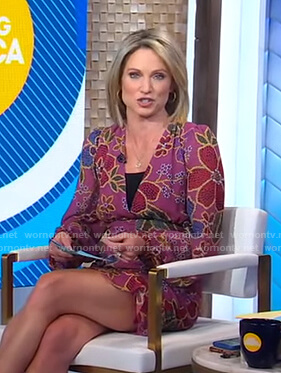 Amy’s pink floral mini dress on Good Morning America