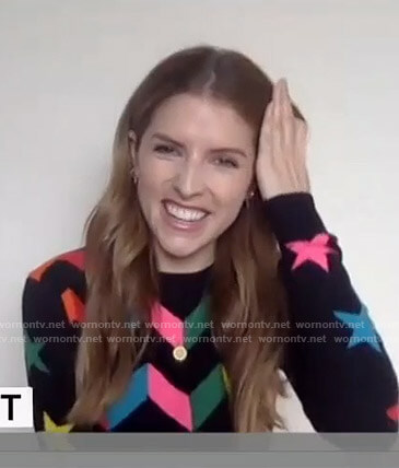 Anna Kendrick’s multicolor chevron and star sweater on Today