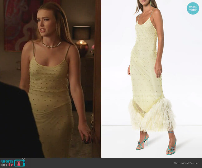 Feather Hem Slip Dress by The Attico worn by Kirby Anders (Maddison Brown) on Dynasty