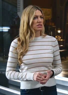 Ava's white striped sweater on Legends of Tomorrow