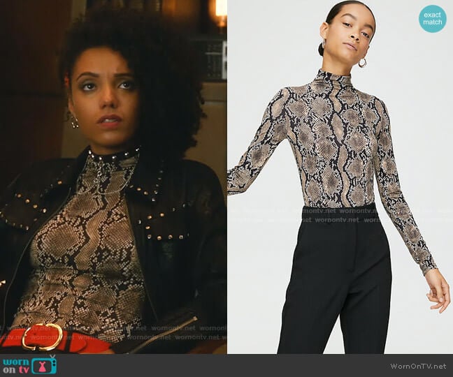 Larry Turtleneck Top by Babaton worn by Charlie (Maisie Richardson-Sellers) on Legends of Tomorrow