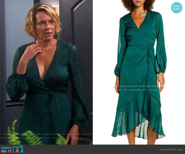 WornOnTV: Nicole’s green striped wrap dress on Days of our Lives ...