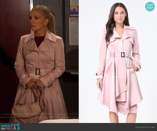 Wornontv Jennifer S Pink Flare Trench Coat On Days Of Our Lives Melissa Reeves Clothes And Wardrobe From Tv