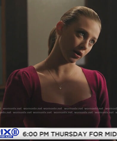 Betty’s pink puff sleeve sweater on Riverdale