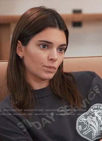 Kendal's black Sunday Service tee on Keeping Up with the Kardashians