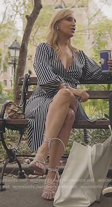 Sonja's blue stripe shirtdress on The Real Housewives of New Yorko