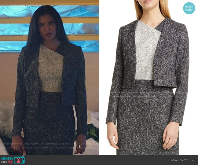 Jevanala Jacket by Boss worn by Renee Elise Goldsberry on Zoeys Extraordinary Playlist