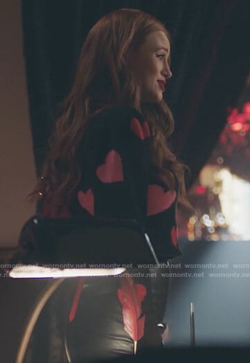 Cheryl's black heart sweater on Riverdale